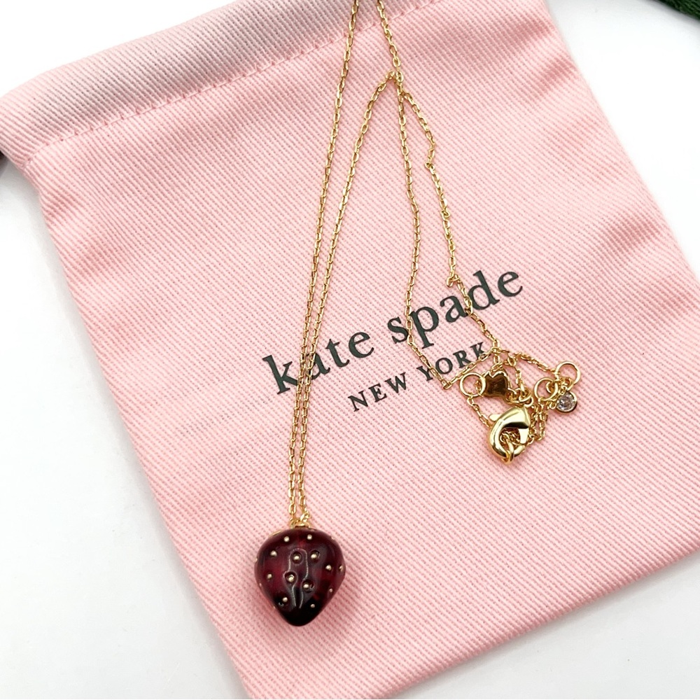 KS837-Kate Spade strawberry necklace - Picture 2 of 2